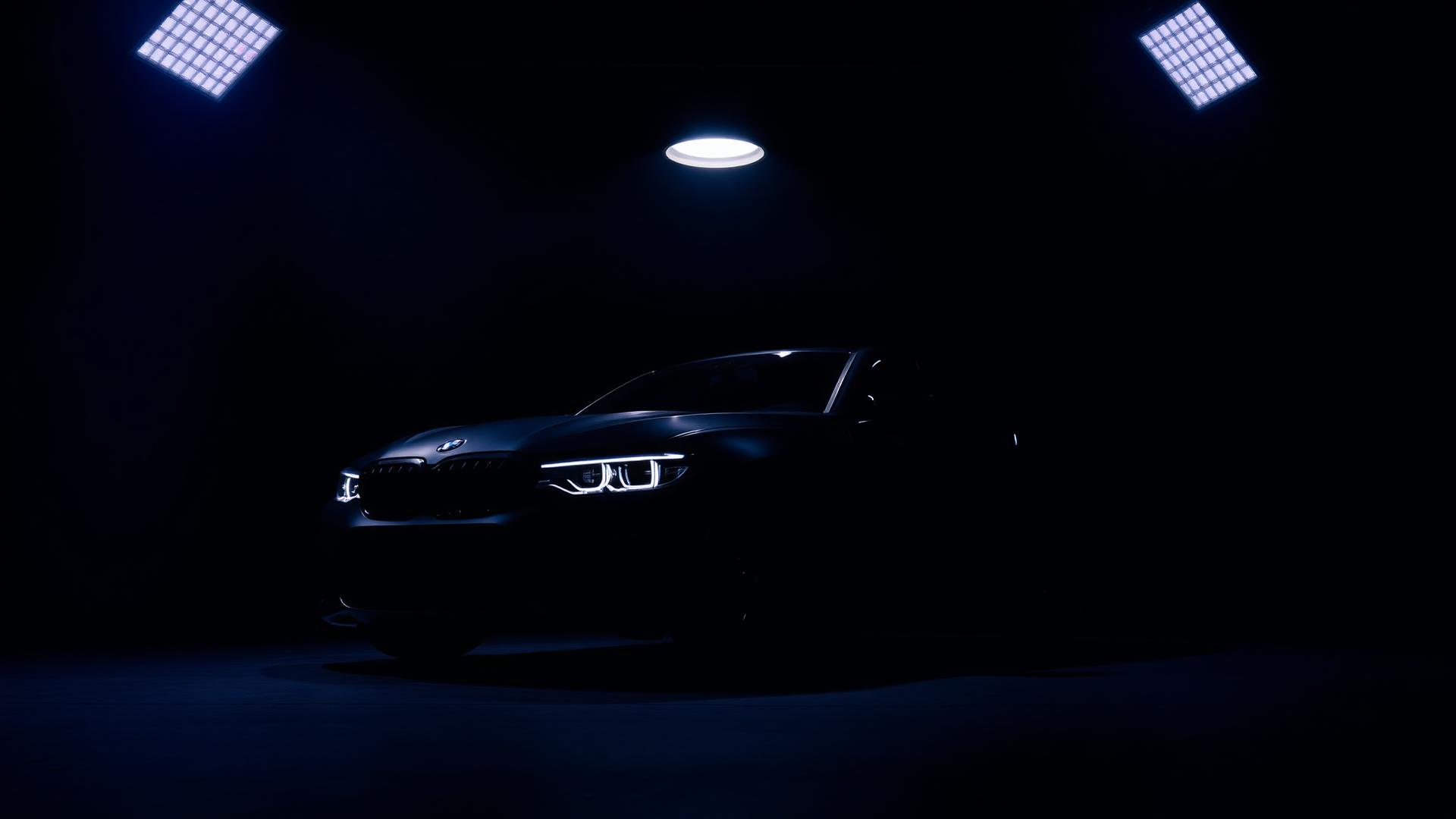 BMW M car under studio lighting